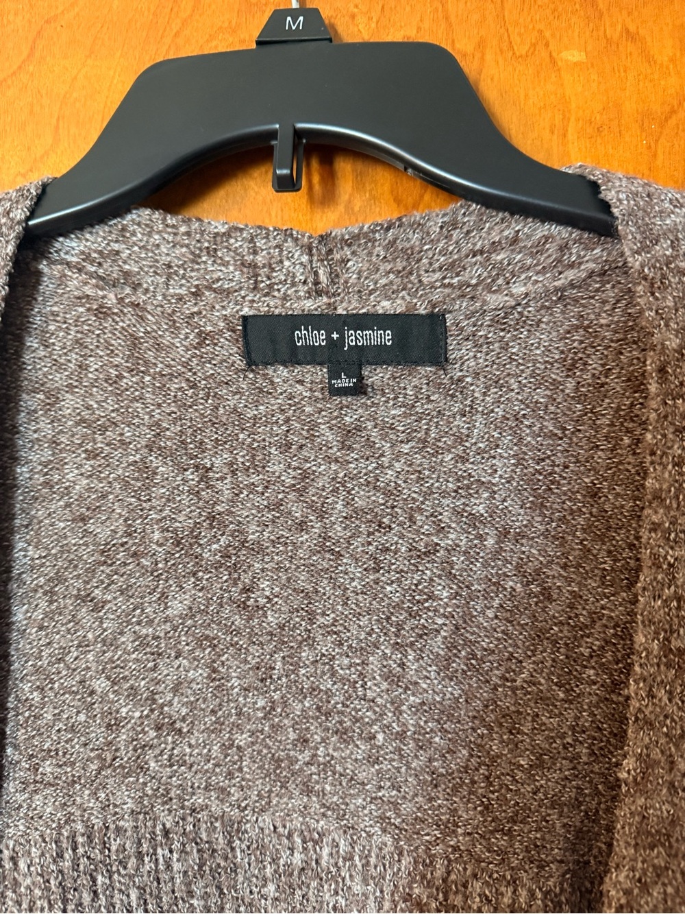 Open-Front Cozy Ribbed Cardigan Sweater - brown - Picture 3 of 3